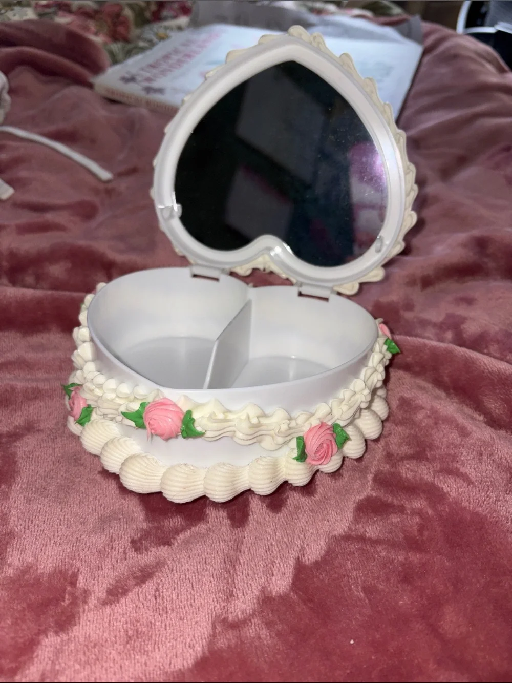 Heart-Shaped White and Pink Decorative Cake - Party Supply